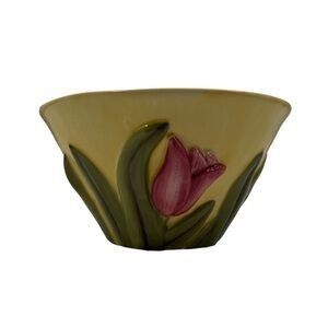 Rose Floral Yellow Pink Ceramic Decorative Candy Cereal Bowl